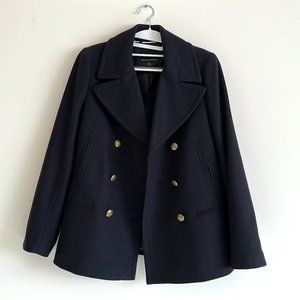 Banana Republic Navy Double Breasted Wool Blend Jacket | Blazer